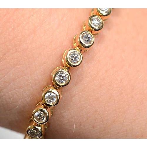 Conjunto de moldura feminina de diamante de tênis com moldura de 5 quilates e ouro amarelo - harrychadent.pt