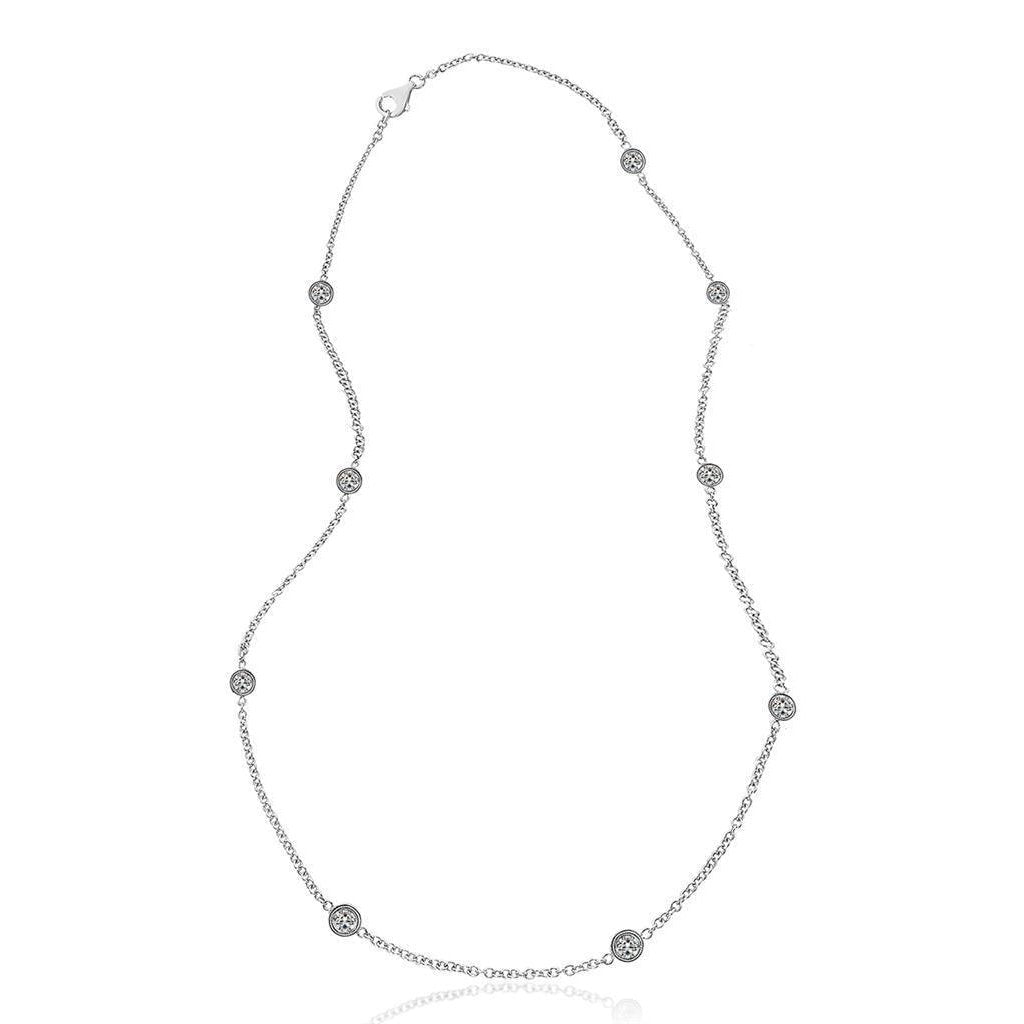 Diamanti By Yard Collana Lunetta Milli Grain Impostazione 18" 5.50 Carati - harrychadent.pt