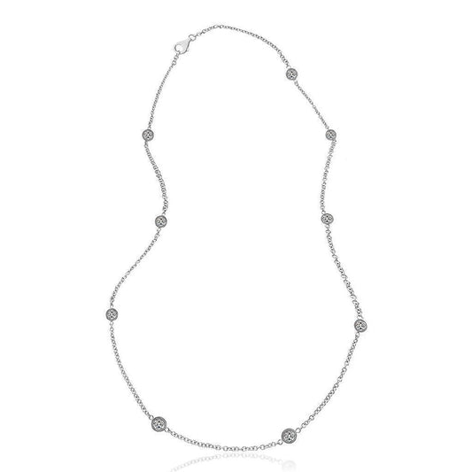 Diamanti By Yard Collana Lunetta Milli Grain Impostazione 18" 5.50 Carati - harrychadent.pt