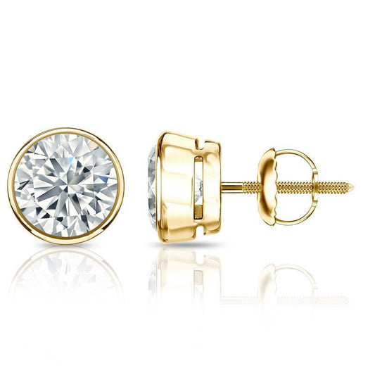 Diamonds Studs Brincos 4.50 Ct. Conjunto de moldura espumante em ouro amarelo 14K - harrychadent.pt