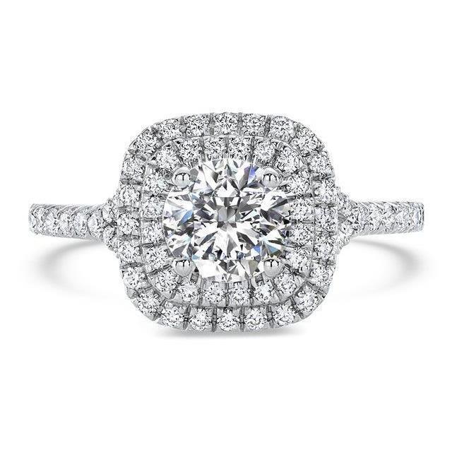 Anel de noivado de diamante duplo Halo 3 quilates - harrychadent.pt