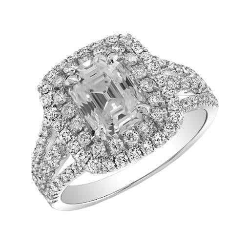 Almofada Halo Ring Old Cut Duplo Diamante 4.50 Quilates Tripla Haste - harrychadent.pt