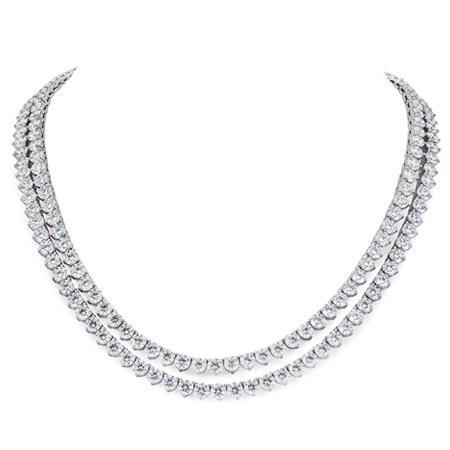 Colar de Senhora de Diamantes de 52 Ct Dupla Fila em Ouro Branco 14K Novo - harrychadent.pt