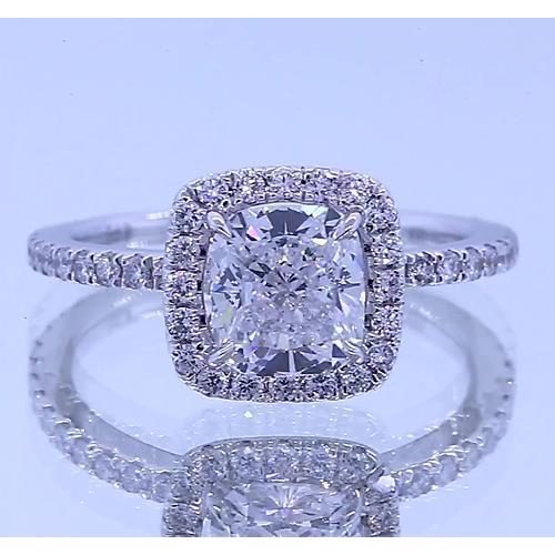 Pontas de Garra de Águia Almofada Halo anel de diamante de aniversário 3,50 quilates