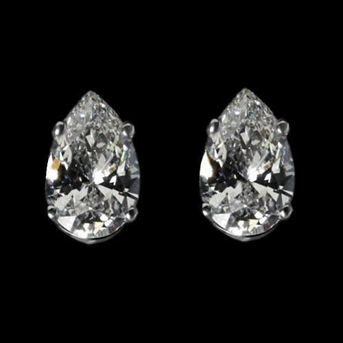 Brincos Pêra Corte Diamante G Si1 3 Carat Stud Post Gold Parafuso Backs - harrychadent.pt
