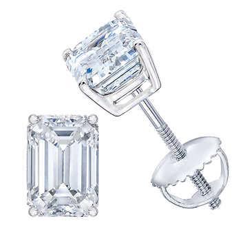 Esmeralda 3 quilates diamante feminino brinco com pino de ouro branco 14 mil joias - harrychadent.pt