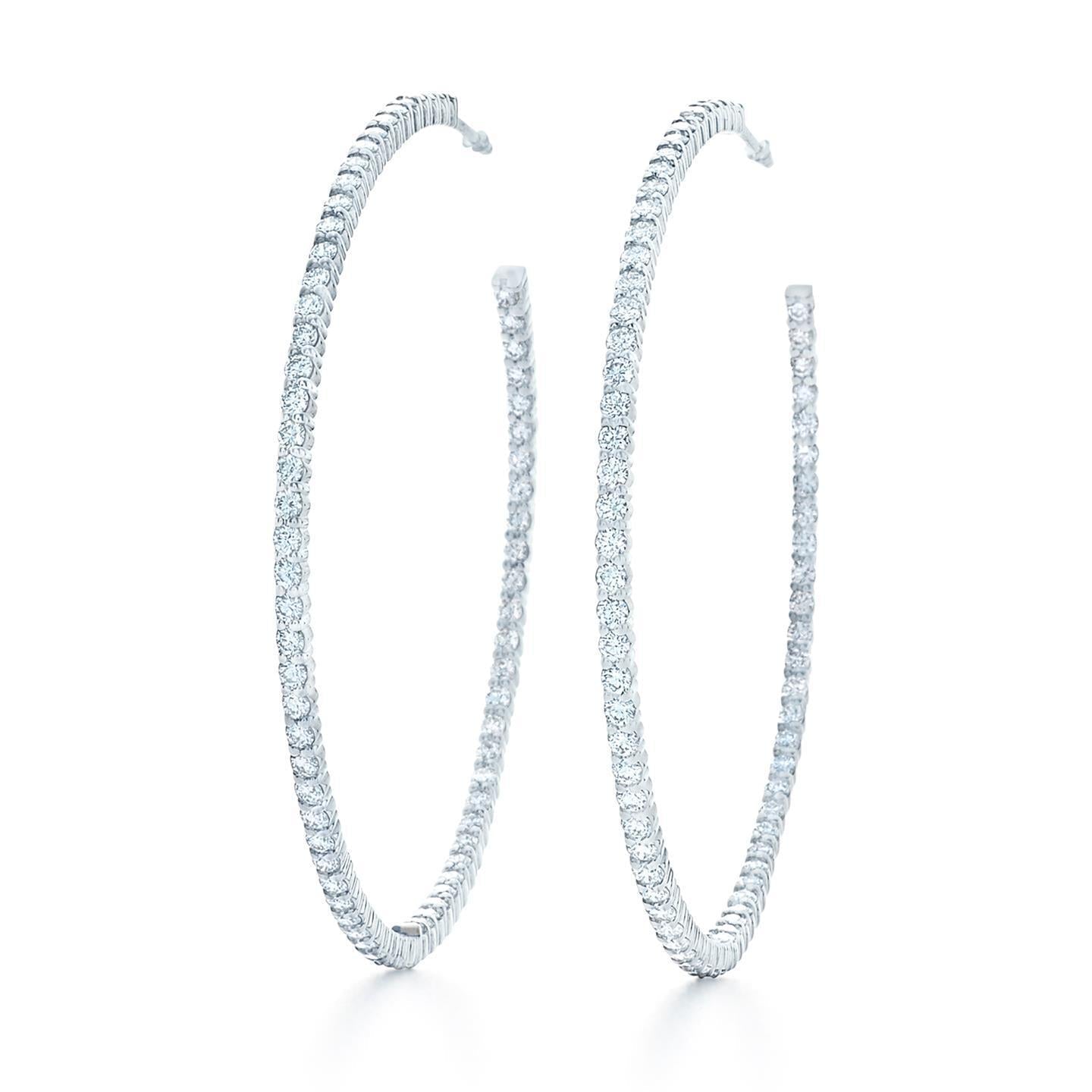 F Vvs1 com corte redondo 4.00 quilates e diamantes femininos brincos argola ouro 14K - harrychadent.pt