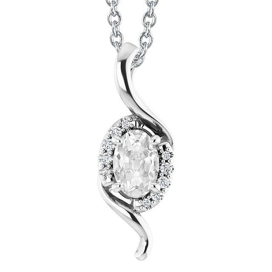 Pingente de diamante redondo e corte oval antigo mineiro de 3 quilates em ouro 14K - harrychadent.pt