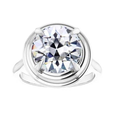 Diamante redondo antigo mineiro anel de paciência 4 pinos conjunto 2 quilates de ouro 14K - harrychadent.pt