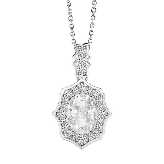 Ouro 14K Halo Diamond Pendant redondo e oval Old Miner 3.50 quilates - harrychadent.pt