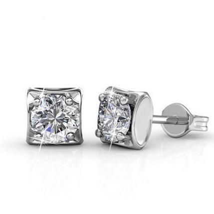 Lindos brincos de diamantes de 2 quilates em ouro branco 14K novos - harrychadent.pt