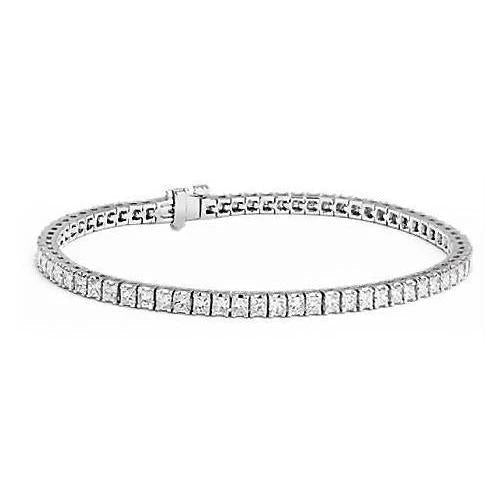Linda Princesa Diamante Tênis Bracelete Ouro Branco 7 Quilates - harrychadent.pt