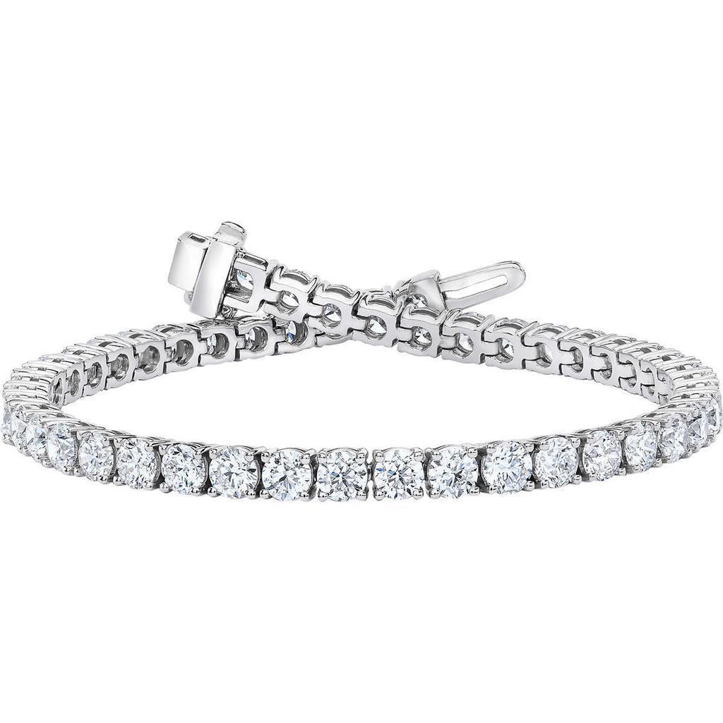 Linda pulseira de tênis de diamante com conjunto de pinos redondos em ouro sólido 7.5 ct - harrychadent.pt