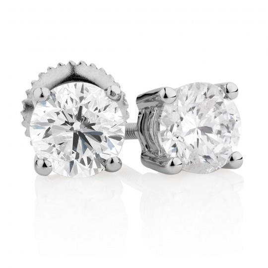 Lindo Solitário redondo de 4 quilates de diamante com brincos femininos - harrychadent.pt
