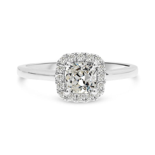 Almofada de anel Halo Anniversary Old Mine Cut Diamond 3.50 quilates - harrychadent.pt