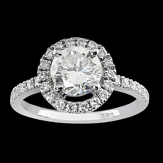 Aliança Halo Diamond em ouro branco 1.50 ct. - harrychadent.pt