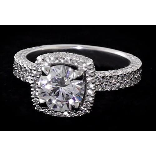 Anel de noivado Halo redondo diamante 3.50 quilates - harrychadent.pt