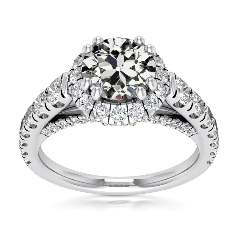 Halo Velho Mineiro Anel De Diamante Conjunto De Joias 5,50 Quilates