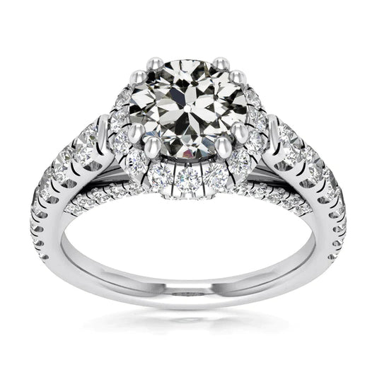 Halo Velho Mineiro Anel De Diamante Conjunto De Joias 5,50 Quilates