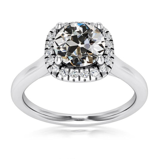 Halo Ring Old Mine Cut Diamond Feminino Joias de Ouro 5.75 Quilates - harrychadent.pt