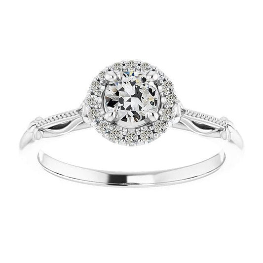 Halo Ring redondo antigo corte de diamante estilo vintage 2.50 quilates - harrychadent.pt