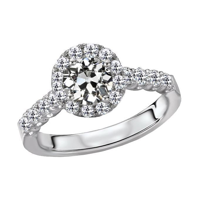 Anel Halo Redondo Antigo Mineiro Diamante 6 Quilates Feminino Joias - harrychadent.pt