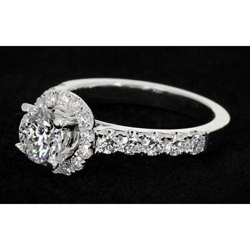 Anel de noivado de diamante redondo Halo 2 quilates joias femininas - harrychadent.pt