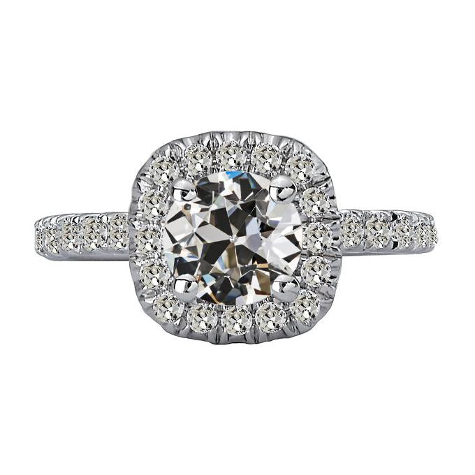 Conjunto de pontas de diamante redondo de diamante antigo com corte de mina Halo 14K de ouro de 6 quilates - harrychadent.pt