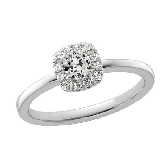 Anel de diamante redondo antigo de minerador Halo 14K joias de ouro 2.25 quilates - harrychadent.pt