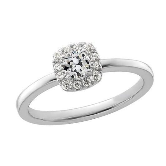 Anel de diamante redondo antigo de minerador Halo 14K joias de ouro 2.25 quilates - harrychadent.pt