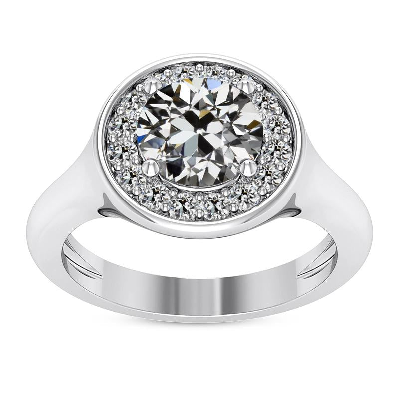 Halo redondo antigo mineiro anel de diamante joia feminina ouro 5 quilates - harrychadent.pt
