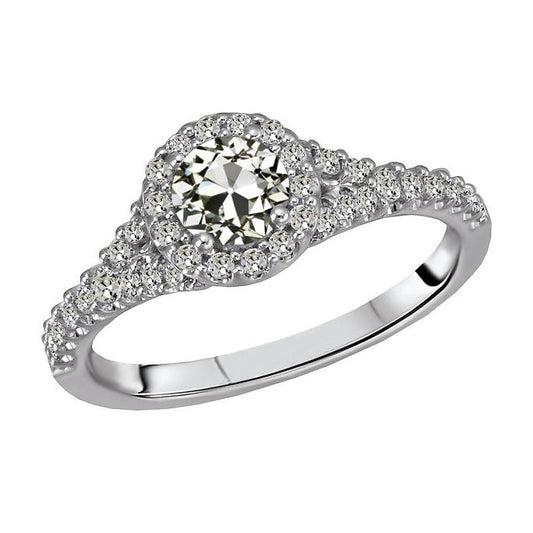 Halo redondo antigo mineiro anel de diamante feminino joias de ouro de 4 quilates - harrychadent.pt