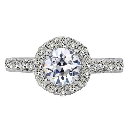 Anel redondo de aniversário de diamante antigo de mineiro com detalhes 6 quilates - harrychadent.pt