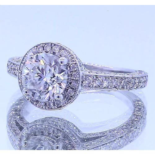 Conjunto de Halo Anel de Aniversário de Diamante Redondo 4 Quilates - harrychadent.pt