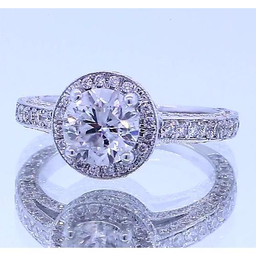 Conjunto de Halo Anel de Aniversário de Diamante Redondo 4 Quilates - harrychadent.pt