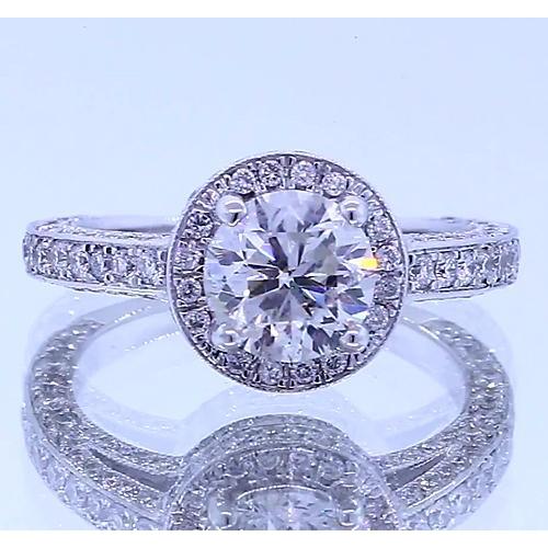 Conjunto de Halo Anel de Aniversário de Diamante Redondo 4 Quilates - harrychadent.pt