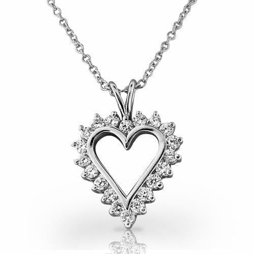 Colar com pingente de coração 4 ct diamantes redondos cintilantes- harrychadent.pt