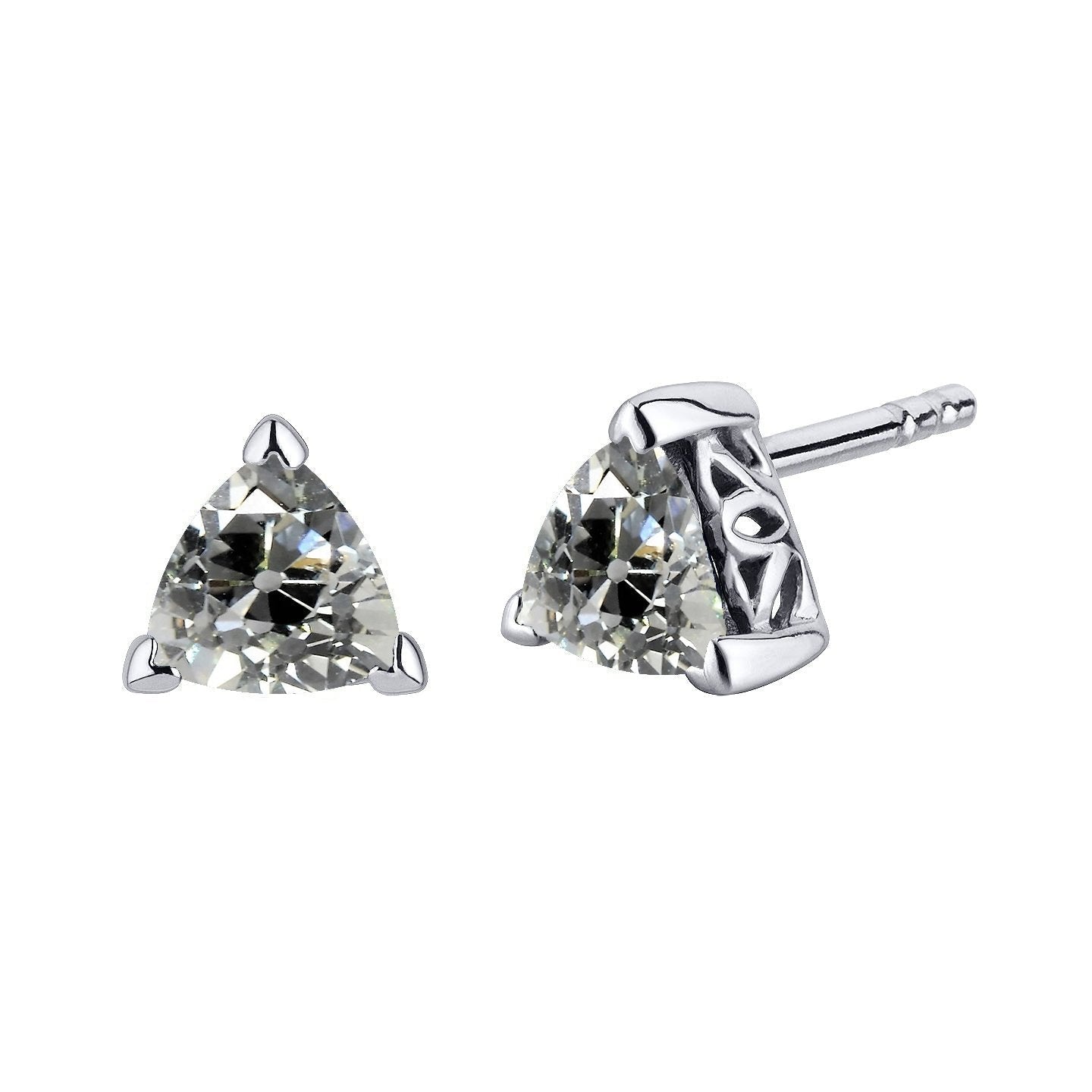 Diamond Studs Trilhões de Old Miner Solitaire Brincos de 3 quilates de ouro 14K - harrychadent.pt