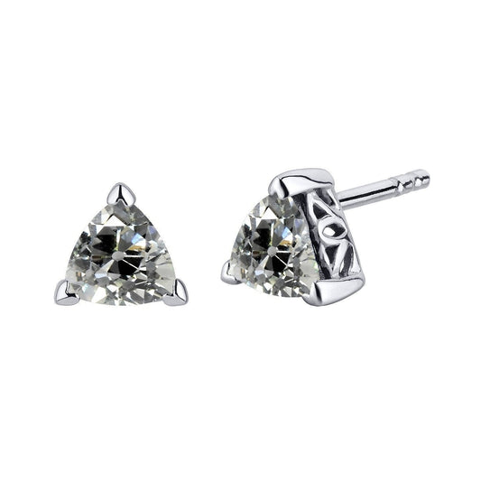 Diamond Studs Trilhões de Old Miner Solitaire Brincos de 3 quilates de ouro 14K - harrychadent.pt