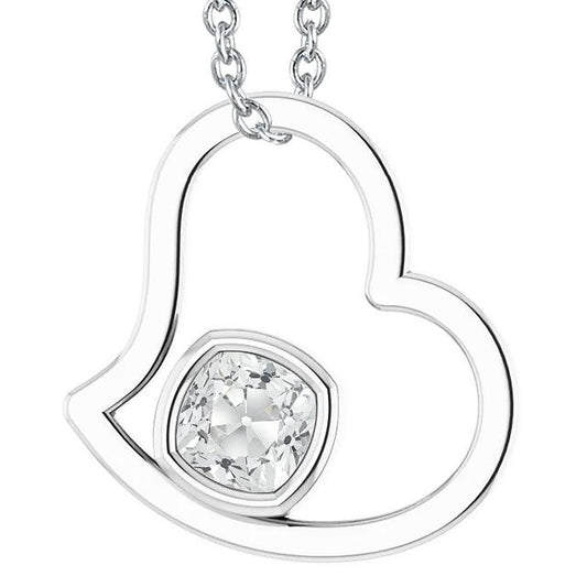 Almofada pendente em forma de coração de diamante dourado Antigo centro de pedra do mineiro Configuração: Moldura definida com 3 quilates - harrychadent.pt