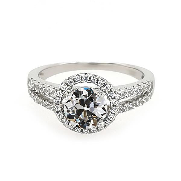 Anel Halo Redondo Antigo Mineiro Diamante Dividido Joias 4.50 Quilates - harrychadent.pt