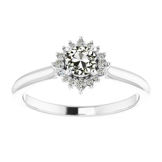 Anel de diamante redondo antigo corte halo estrela estilo joias femininas 2 quilates - harrychadent.pt