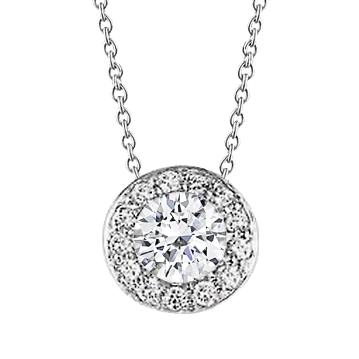Collana con ciondolo in oro bianco 14 carati da donna con splendidi diamanti da 2.5 carati - harrychadent.pt
