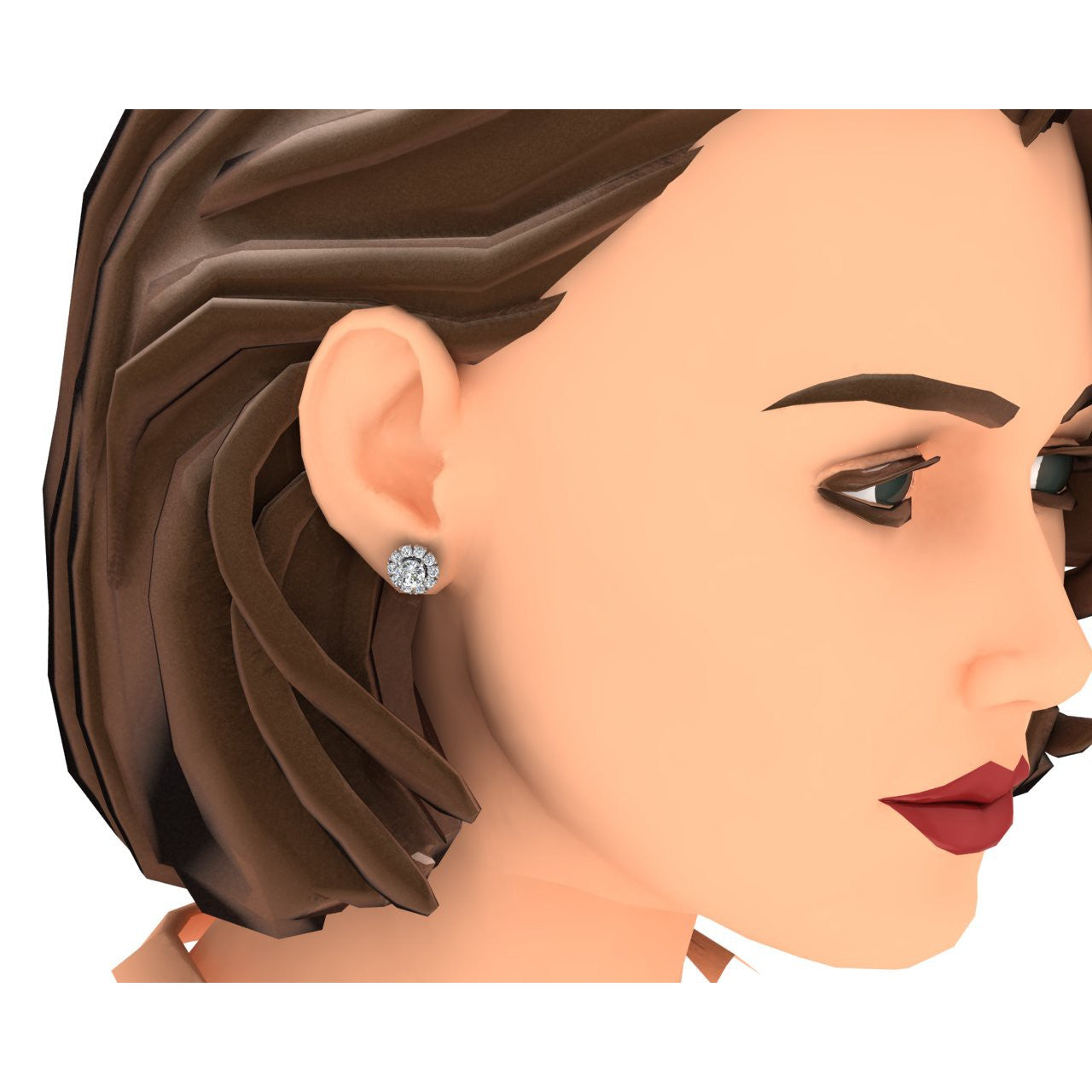 Ladies Natural Diamond Studs With Jackets