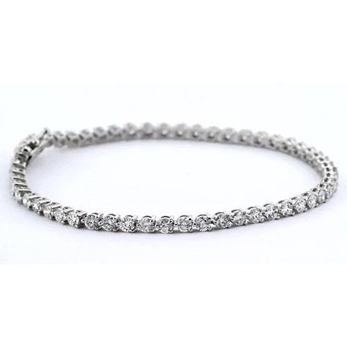Pulseira de tênis feminino de diamante 4.40 quilates. ouro branco 14K - harrychadent.pt