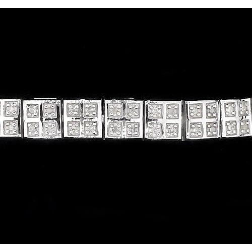 Pulseira feminina de tênis de diamante 8 quilates. ouro branco 14K - harrychadent.pt