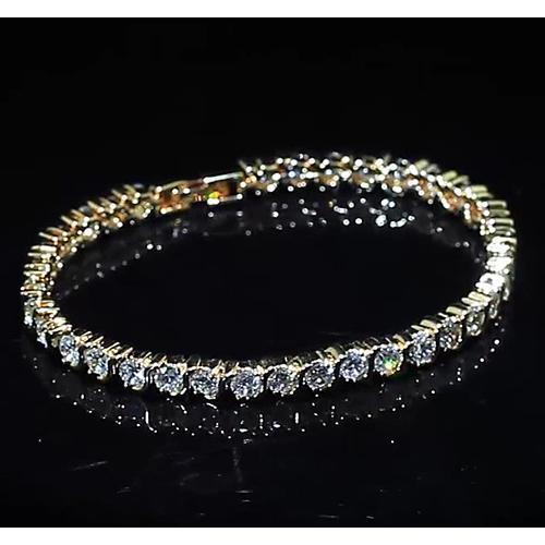 Pulseira feminina de tênis de diamante 8 quilates e ouro amarelo 14K joias - harrychadent.pt