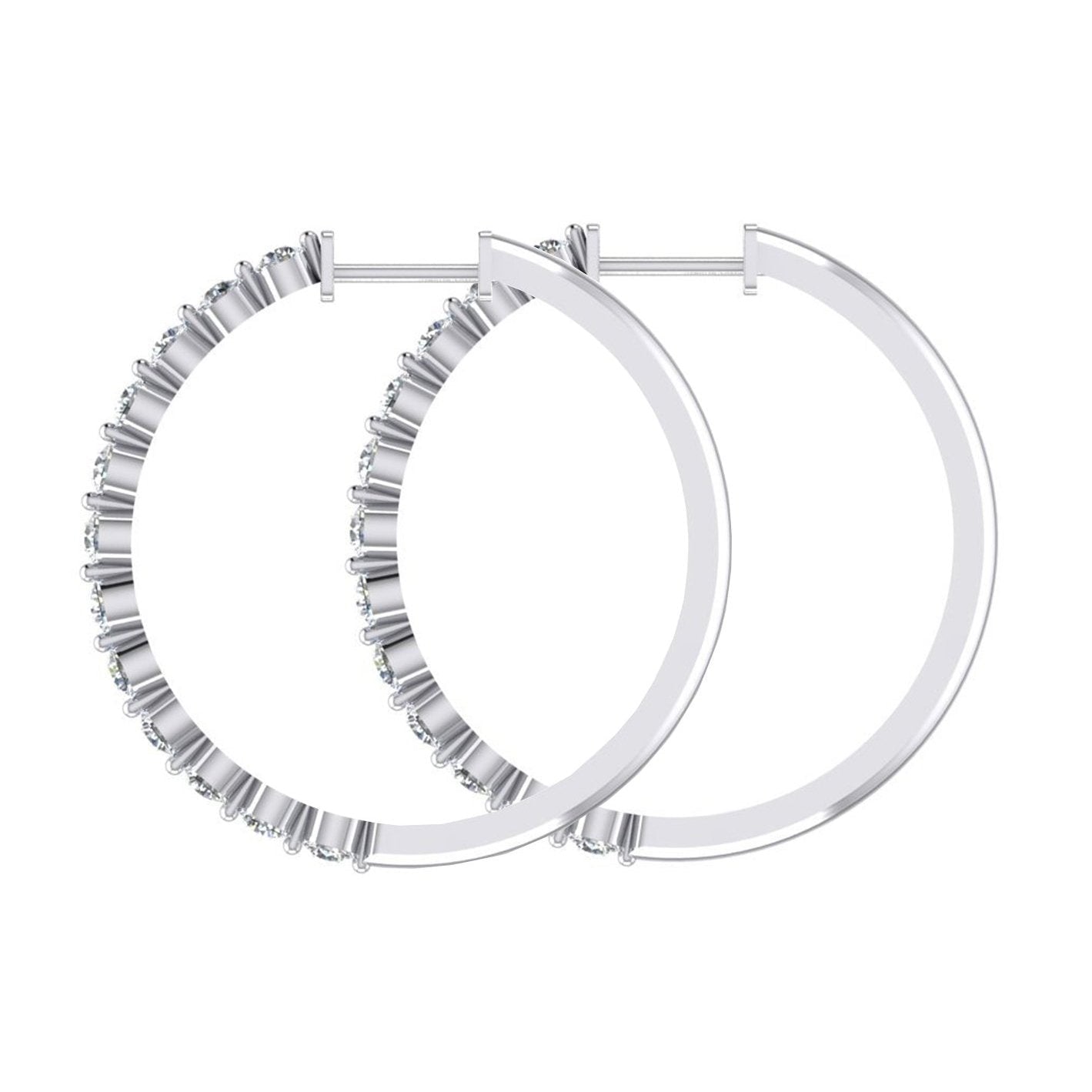 Brincos femininos de argola de diamante flutuante 3,60 ct 38,1 mm - harrychadent.pt