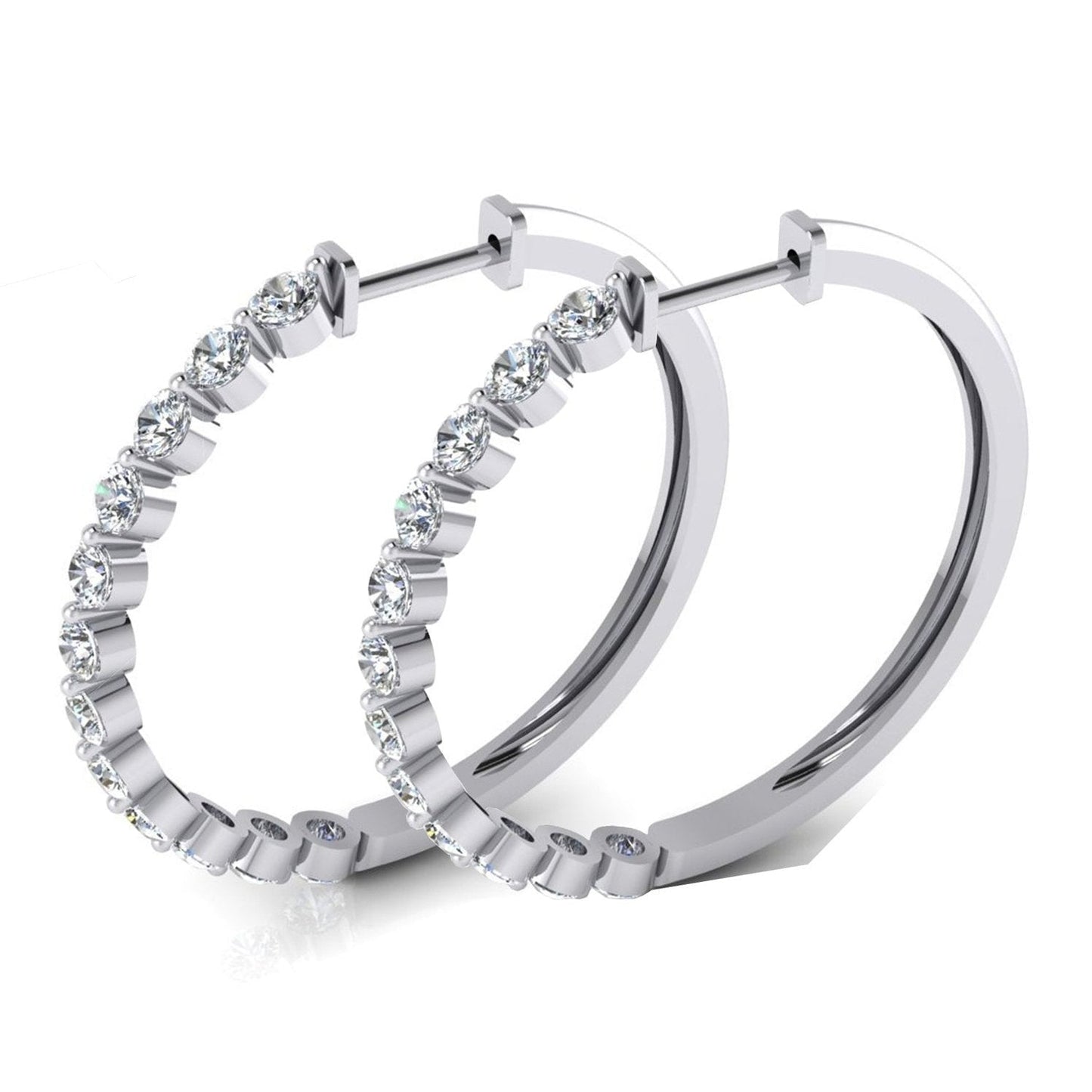 Brincos femininos de argola de diamante flutuante 3,60 ct 38,1 mm- harrychadent.pt