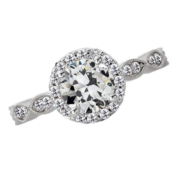 Anel de noivado feminino Halo redondo antigo corte de mina com diamante de 4 quilates - harrychadent.pt